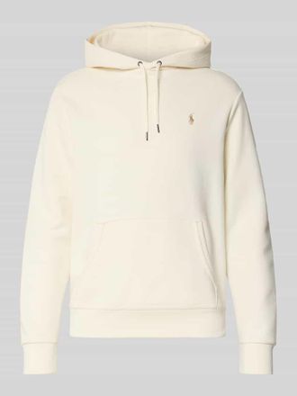 Polo Ralph Lauren Hoodie mit Label-Stitching und K&auml;nguru-Tasche in Offwhite, Gr&ouml;&szlig;e XL