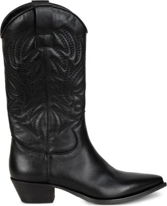 Christophe Lemaire stivali con ricamo - Nero