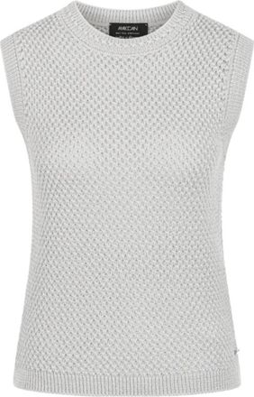 Marc Cain Gebreide Top - Dames - Tops zonder mouwen - Grijs - XS - Wol - Tops
