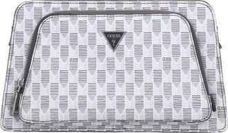 Guess Geometric-Print Jet Set Crossbody Tas - Heren - Tassen - Wit - ONE Size - Leer - Tassen