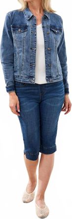 Tribal Classic Fit Comfort Stretch Denim Jacket In Dark Vintage