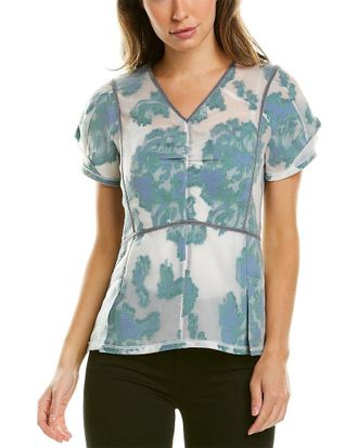 3.1 Phillip Lim Abstract Daisy Fil Coupe Silk-Blend Top