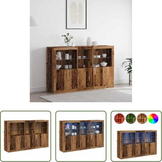 vidaXL vidaXL Credenza moderna - Madia LED Legno vecchio 162 x 37 x 100 cm Legno multistrato