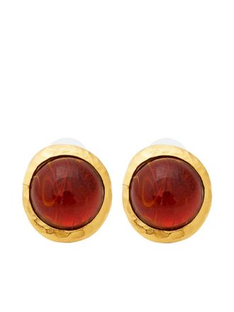 Kenneth Jay Lane topaz-embellished earrings - women - glass/Gold Plated - One Size