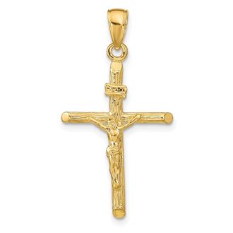 Diamond2Deal 14k Gold Crucifix Pendant