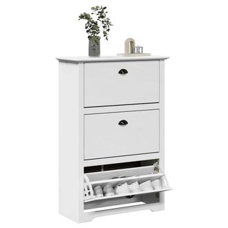 Berkfield Home Shoe Rack BODO White 80x35x118 cm | Size: 80 x 35 x 118 cm