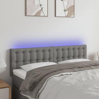 vidaXL Testiera a led Grigio Scuro 144x5x78/88 cm in Tessuto - Vidaxl