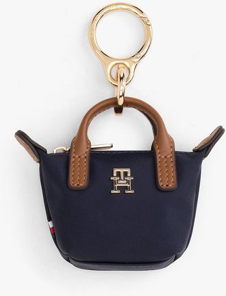 Tommy Hilfiger Womens Monogram Coin Purse Bag Charm - Blue
