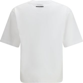 Dsquared2 Mens T-Shirt Cotton With Icon Graphic Print White T-Shirts And Polos