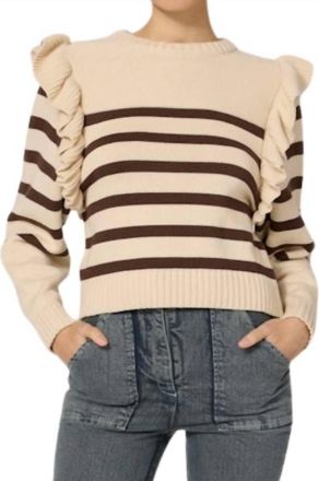 Cleobella Blair Stripe Sweater In Cream / Brown