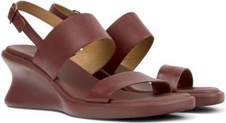 Camper Louise 2-Strap Slingback Wedge Sandal in Burgundy at Nordstrom, Size 40