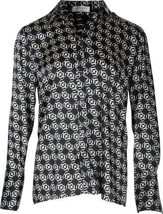 Sandro Sandro Printed Shirt in Black Recycled Polyester
