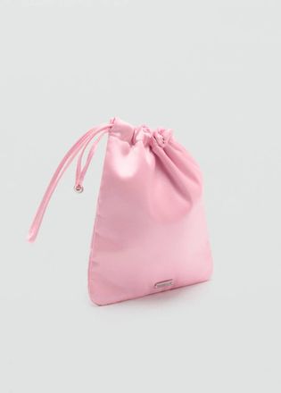 Mango Pouch raso increspato rosa - Donna - Taglia unica - MANGO