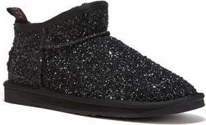 Australia Luxe Cosy Genuine Shearling Glitter Ultra Platform Bootie in Black at Nordstrom Rack, Size 8