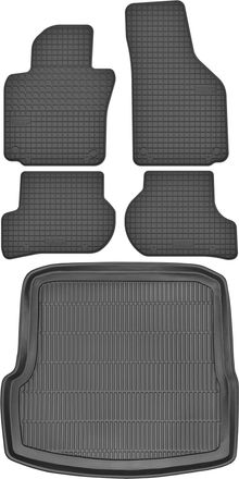OEM Juego De Alfombrillas De Goma Para Coche Y Alfombrilla Para Maletero Para Skoda Octavia Ii Liftback (2009-2013)