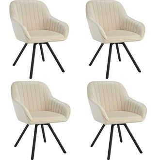 TecTake Armchair Snug Set Of 4 - Cream | Size: 4 Pack