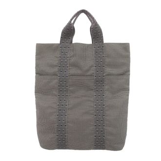 Herm&egrave;s Gray Nylon Tote Bag (Pre-Owned)