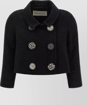 Dries Van Noten vipa cropped blazer collared floral texture