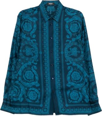 Versace Camicia Barocco - Blu