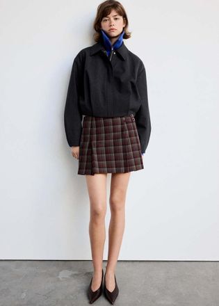 Mango Gonna pieghe dettaglio fibbie rosso - Donna - 38 - MANGO