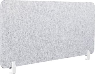 Beliani Beliani - Panel Separador Ac&uacute;stico Biombo Escritorio Pet Abrazaderas De Montaje Tela Tapizado 160 X 50 Cm Gris Split