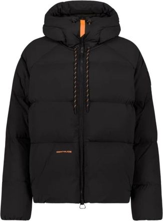 Gertrude Zwarte Gewatteerde Jas Met Capuchon Oversize - Heren - Gewatteerde jassen - Zwart - XS - Nylon - Jassen