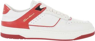 Santoni Red Leather Sneakers