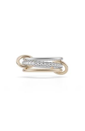 Spinelli Kilcollin Junia Diamond Pav&eacute; Linked Stack Ring in 18K Yellow Gold/White Gold at Nordstrom