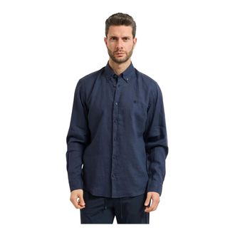 HUGO BOSS Overhemden, Heren, Blauw, L, Linnen, Boss Shirts