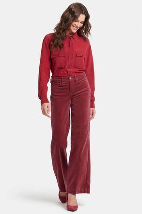 NYDJ Teresa Wijde Pantalon Rood Corduroy