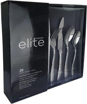 Gibson Home Ambassador 20 Piece Stainless Steel Flatware Set in Metallic Silver at Nordstrom