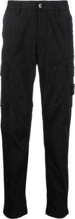 Stone Island Cargo Twill Katoenen Broek - Heren - Chinos - Zwart - W33 - Katoen - Broeken