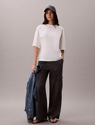 Calvin Klein Camiseta De Algod&oacute;n Con Cintura Ajustada