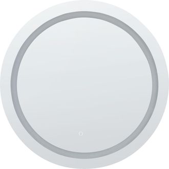 Beliani Beliani - Espejo De Pared Led De Vidrio Plateado 79 Cm Colgante Maquillaje Courseulles