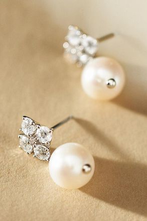 Nadri Blair Pearl Drop Stud Earrings