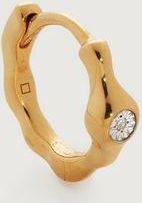 Monica Vinader Gold MV Siren Diamond Single Huggie Earring Diamond
