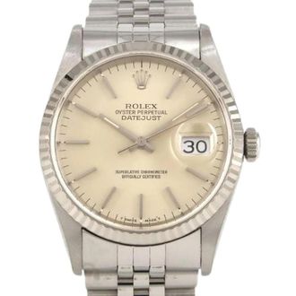 Rolex Pre-owned Datejust Roestvrij Staal Wit Goud Automatisch - Dames - Vintage Horloges - Grijs - ONE Size - Vintage