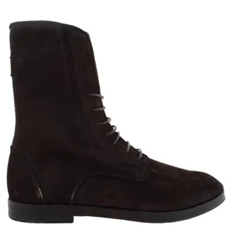 Ferragamo Debby Suede Lace-Up Boots, Size 9 C
