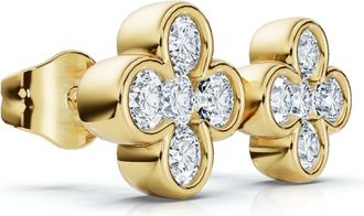 Pompeii3 1/2Ct Diamond Bezel Earrings Womens White or Yellow Gold Lab Grown