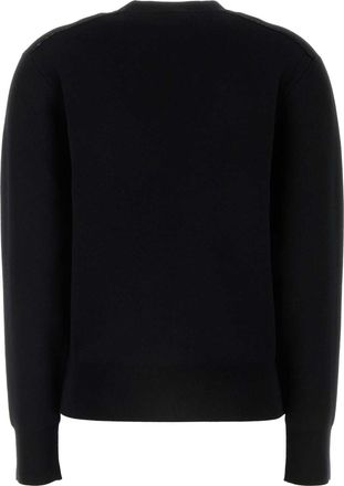 Burberry Womens Embroidered Wool Blend Sweater Black Nylon Elastane
