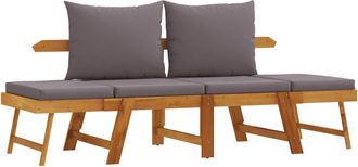 vidaXL Vidaxl - Banco De Jard&iacute;n Con Cojines 2 En 1 Madera Maciza De Acacia