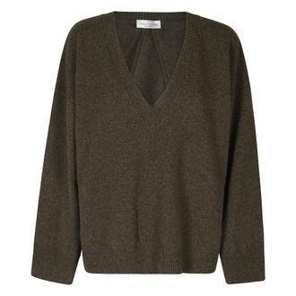 Roberto Collina Jersey de lana merino con cuello en V - Knitwear - Mujer - Verde - S
