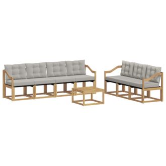 vidaXL Conjunto De Sof&aacute;s De Exterior 8 Pcs Blanco Y Gris Claro Vidaxl