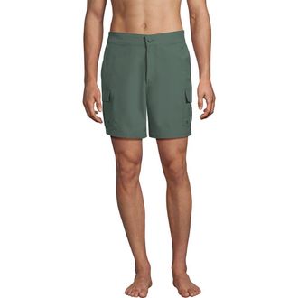Lands End 7 Quick Dry Cargo Swim Short in Eucalyptus at Nordstrom, Size Xx-Large