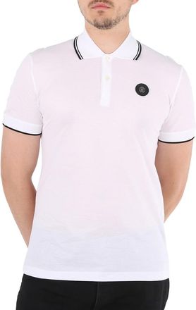 Roberto Cavalli Mens Optic White Logo Polo Shirt, Size XX-Large