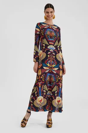 La DoubleJ Long Sleeve Swing Dress Nephthys Navy at Nordstrom, Size Xx-Small