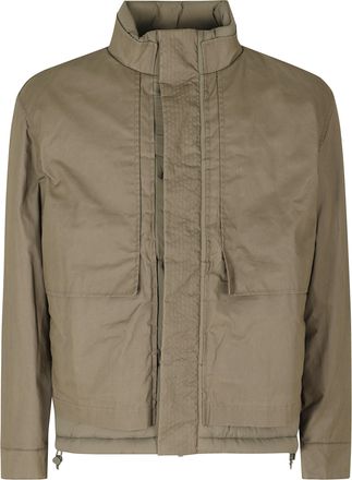 K-Way Short High-Collar Jacket With Zippered Pockets And Adjustable Cuffs