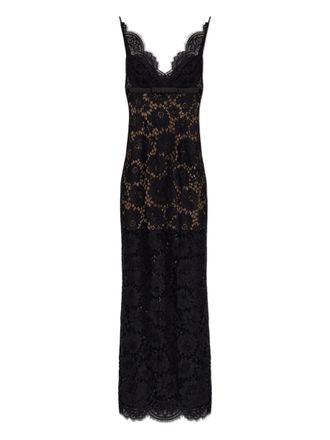 Self Portrait Black Floral Lace Maxi Dress