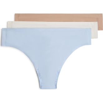 Spanx Fit-to-You Assorted 3-Pack Thongs in Powder/Summit/Beige at Nordstrom, Size One Size Regular