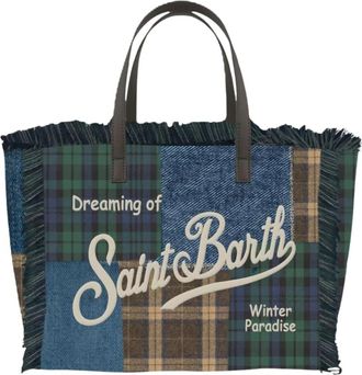 MC2 Saint Barth Colette Wool Patchwork Denim Tartan - Dames - Tassen - Veelkleurig - Maat: ONE Size Denim